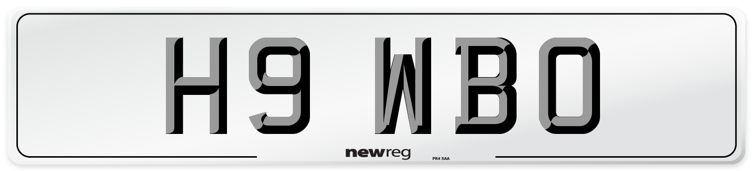 H9 WBO Number Plate from New Reg